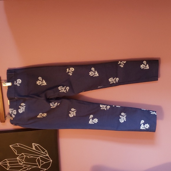 Old navy pixie mid rise pants size 0 chambray print - Picture 2 of 5